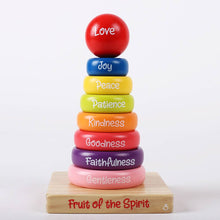 Load image into Gallery viewer, Toy, Puzzle: Wooden Stacking Rings, Fruit of the Spirit