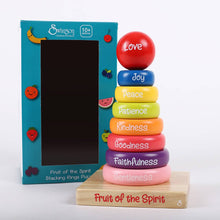 Load image into Gallery viewer, Toy, Puzzle: Wooden Stacking Rings, Fruit of the Spirit