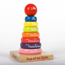 Load image into Gallery viewer, Toy, Puzzle: Wooden Stacking Rings, Fruit of the Spirit
