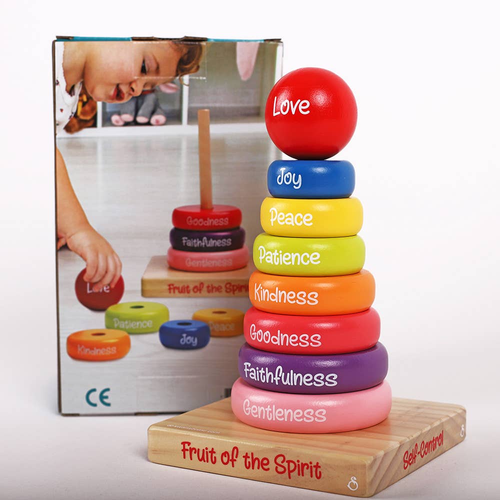 Toy, Puzzle: Wooden Stacking Rings, Fruit of the Spirit