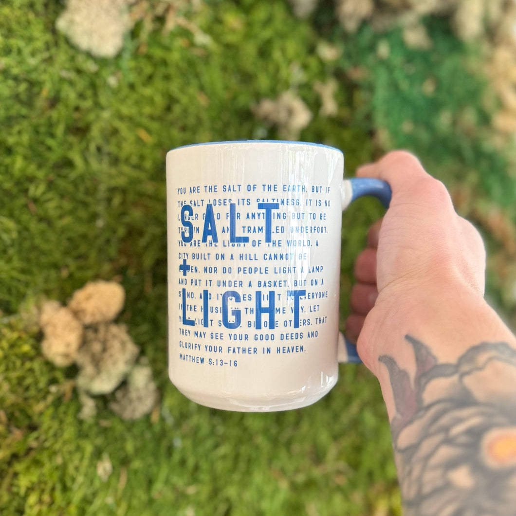 Faith & Life Christian Brands - Salt and Light Bible Verse or Custom Design or Logo Gift Mug