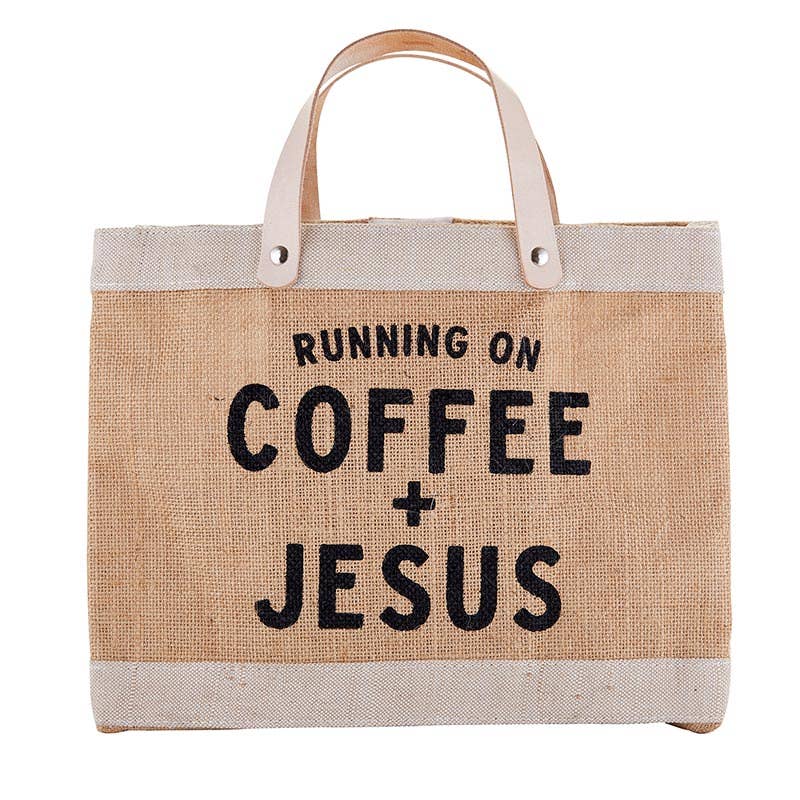 Mini Market Tote Bag - Coffee & Jesus